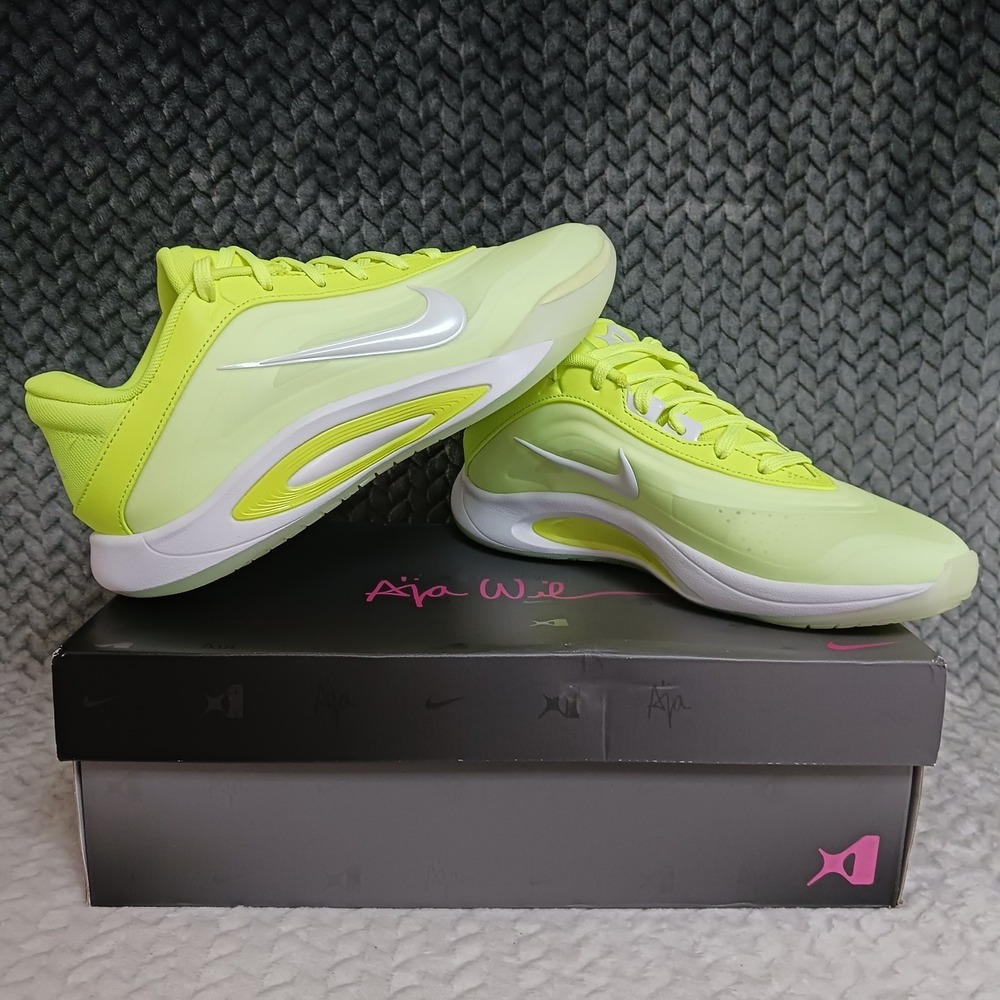 Nike A'One Lem And Lime Barely Volt White Women's Basketball Sneakers Shoes Sz 8